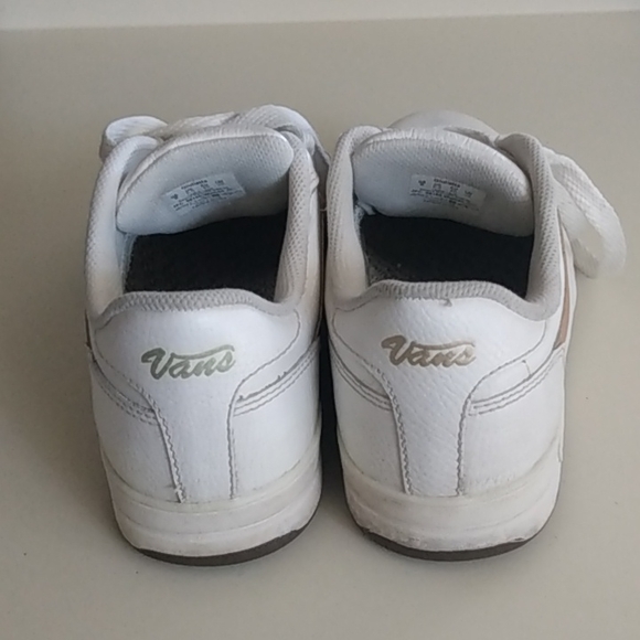 COPY - Vintage VANS Shoes. White Leather Gold Vans Logo. Giulietta Style. Women… - Picture 7 of 12